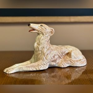 Vintage Holland Mold Borzoi Russian Wolfhound Hand Painted Ceramic Figurine 1958